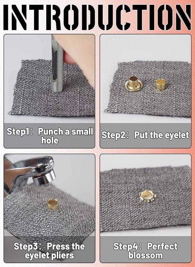 دي آي واي كرافتس مجموعة أدوات DIY Craft 500، حلقات معدنية قديمة/فضية، مجموعة أدوات حلقات معدنية مقاس 1/4 بوصة، مثقب ثقوب جلدية، مجموعة حلقات معدنية مع حلقات معدنية ذهبية وفضية للجلد والأحذية والأقمشة والأحزمة (500) - Image 3